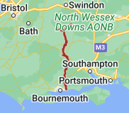 Map of River Avon, Hampshire